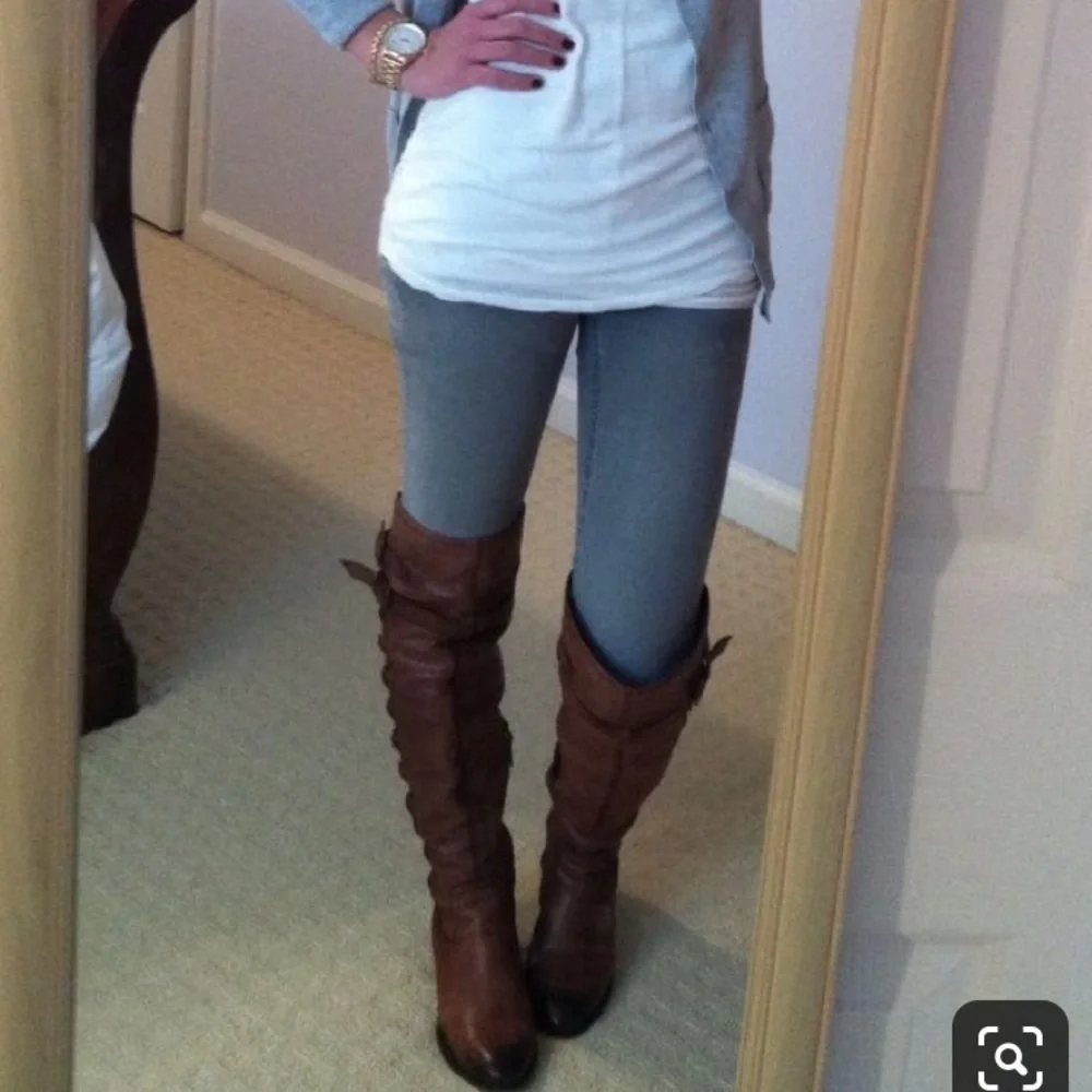 Sam Edelman Over-the-Knee Leather Boots in Dark Brown
